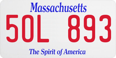 MA license plate 5OL893