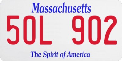 MA license plate 5OL902