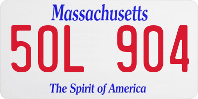 MA license plate 5OL904