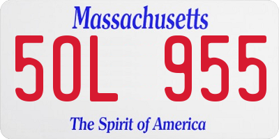 MA license plate 5OL955