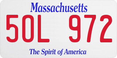 MA license plate 5OL972