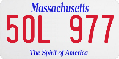 MA license plate 5OL977