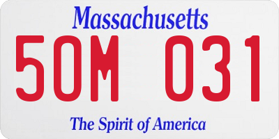 MA license plate 5OM031