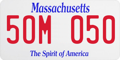 MA license plate 5OM050