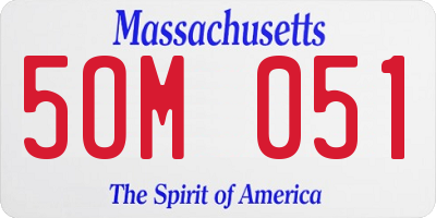 MA license plate 5OM051