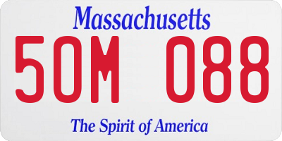 MA license plate 5OM088