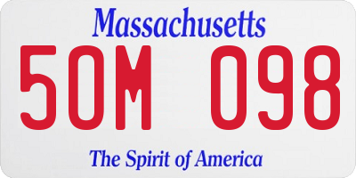 MA license plate 5OM098