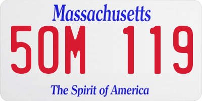 MA license plate 5OM119