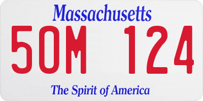 MA license plate 5OM124