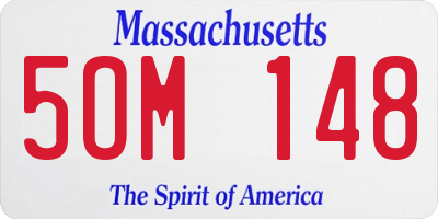 MA license plate 5OM148