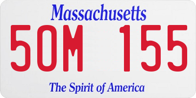 MA license plate 5OM155