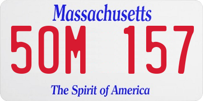 MA license plate 5OM157