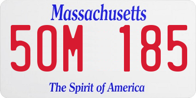 MA license plate 5OM185