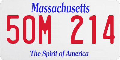 MA license plate 5OM214