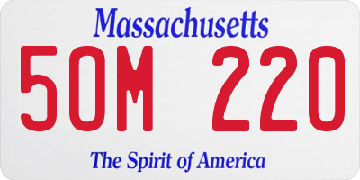 MA license plate 5OM220