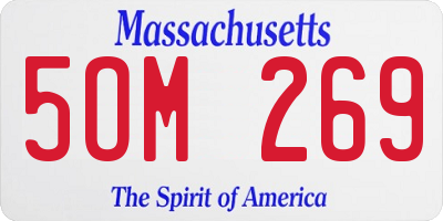 MA license plate 5OM269