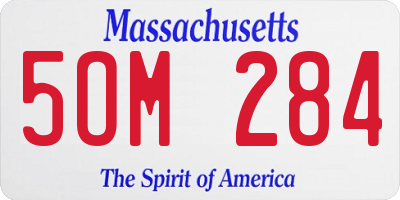 MA license plate 5OM284