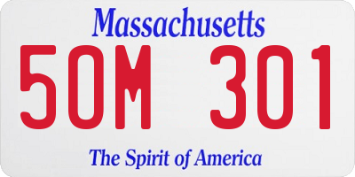 MA license plate 5OM301