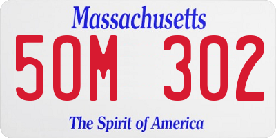 MA license plate 5OM302