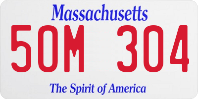 MA license plate 5OM304