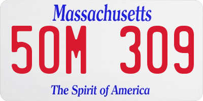 MA license plate 5OM309