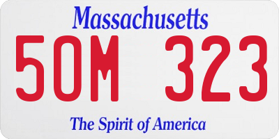 MA license plate 5OM323