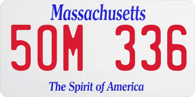 MA license plate 5OM336