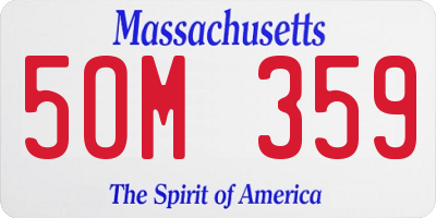 MA license plate 5OM359