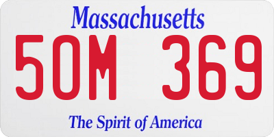 MA license plate 5OM369