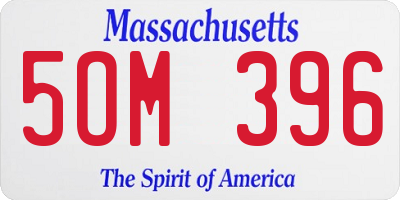MA license plate 5OM396