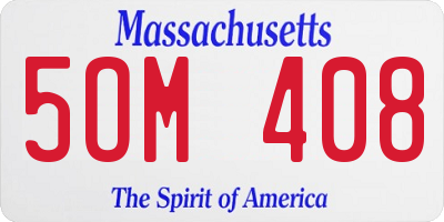 MA license plate 5OM408