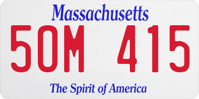 MA license plate 5OM415