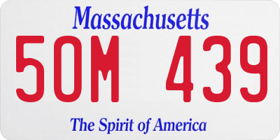 MA license plate 5OM439