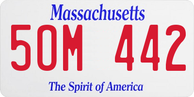 MA license plate 5OM442