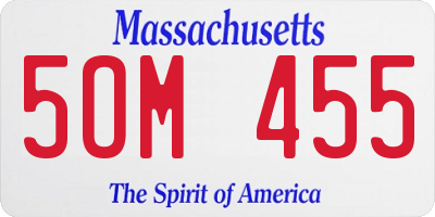 MA license plate 5OM455