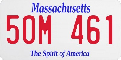 MA license plate 5OM461
