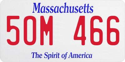 MA license plate 5OM466