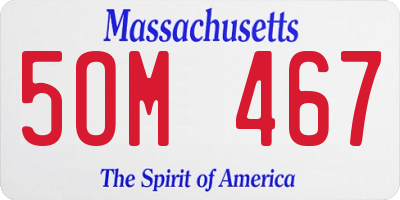 MA license plate 5OM467