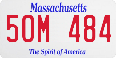 MA license plate 5OM484