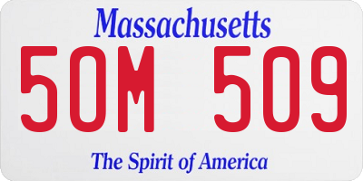 MA license plate 5OM509