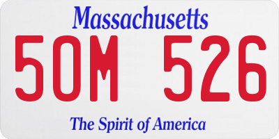 MA license plate 5OM526