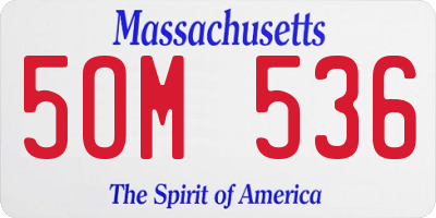 MA license plate 5OM536