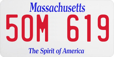 MA license plate 5OM619