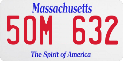 MA license plate 5OM632