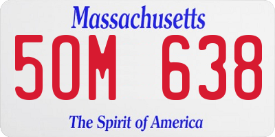 MA license plate 5OM638