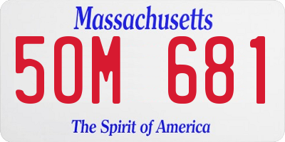 MA license plate 5OM681