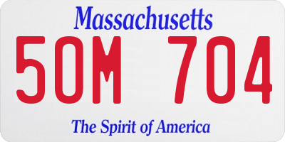 MA license plate 5OM704