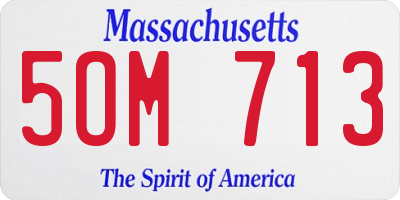 MA license plate 5OM713
