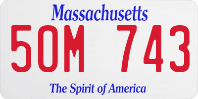 MA license plate 5OM743