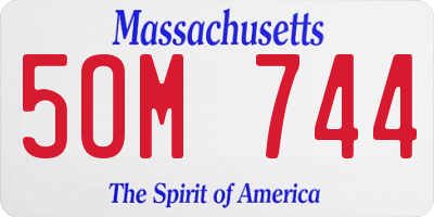 MA license plate 5OM744